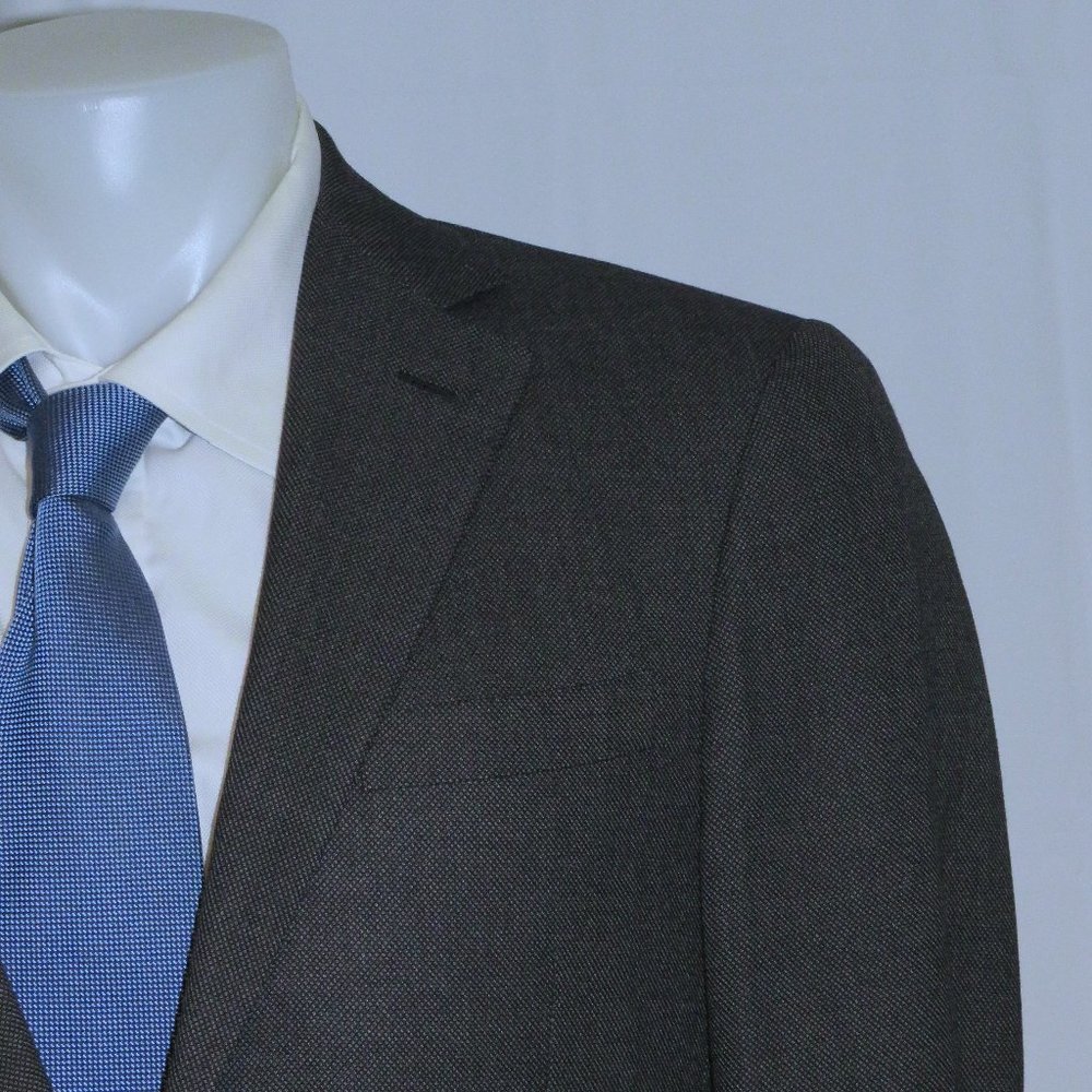 Ralph Lauren Purple Label Jared Gray Birdseye Cashmere Blend Suit Jacket 40L